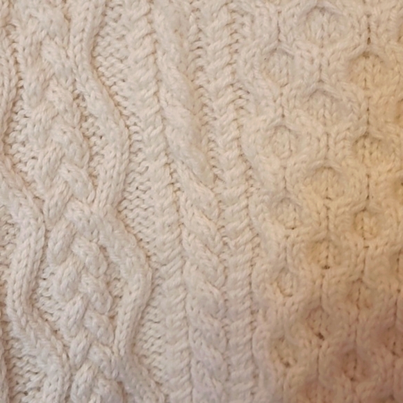 BLARNEY new wool cream handknit Irish sweater UNISEX - Picture 4 of 10